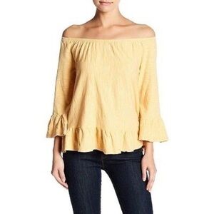 Sanctuary • Yellow Off The Shoulder Bell Sleeve Blouse